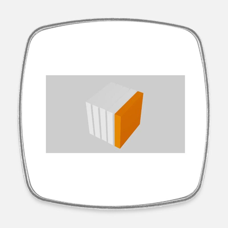 Cube à fendre orange - Magnet carré - blanc