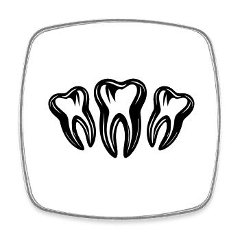 Icône de dentiste dentaire dentaire dentaire - Magnet carré - blanc - Devant