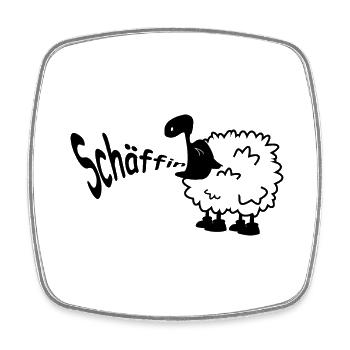 Sheep Says Sheep - humor sheep design - Square fridge magnet - white - Front