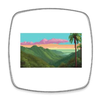 El Yunque National Forest, Puerto Rico, Pixelart - Square fridge magnet - white - Front