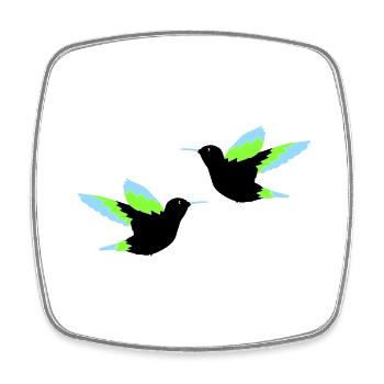 Hummingbird 02 - Square fridge magnet - white - Front
