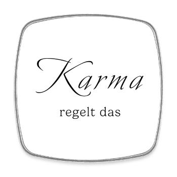 Karma regulates - Square fridge magnet - white - Front