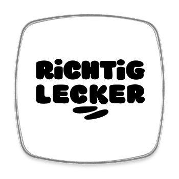 Richtig Lecker - Viereckiger Kühlschrankmagnet - Weiß - Vorne