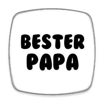 Bester Papa Schwarz - Viereckiger Kühlschrankmagnet - Weiß - Vorne