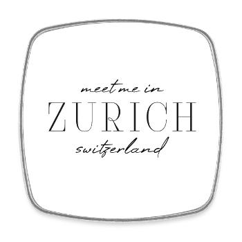 Zürich, Schweiz Stil Design T-Shirt - Viereckiger Kühlschrankmagnet - Weiß - Vorne
