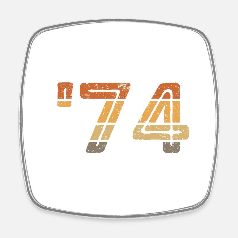 '74 - 1974 - Square fridge magnet - white