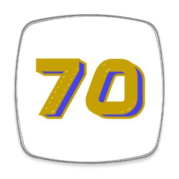 70. 70 YEARS. 70th ANNIVERSARY. 70 YEARS ANNIVERSARY. - Square fridge magnet - white - Front