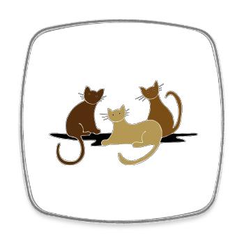Chats - Magnet carré - blanc - Devant
