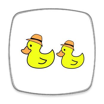 Chapeau de canard - Magnet carré - blanc - Devant