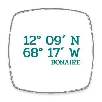 Bonaire Coordinates - Koordinaten - Karibik - Viereckiger Kühlschrankmagnet - Weiß - Vorne