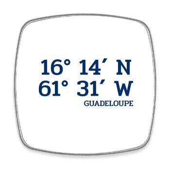 Guadeloupe Coordinates - Koordinaten - Karibik - Viereckiger Kühlschrankmagnet - Weiß - Vorne