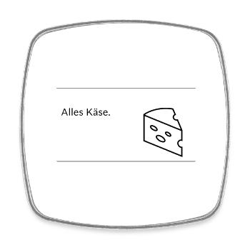 Alles Käse - Viereckiger Kühlschrankmagnet - Weiß - Vorne