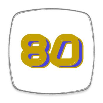 80. 80 ANS. 80e ANNIVERSAIRE. ANNIVERSAIRE 80 ANS. - Magnet carré - blanc - Devant