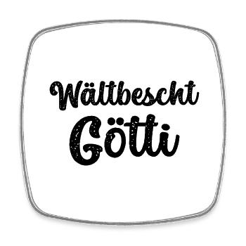 Wältbescht Götti Patenonkel Schweiz Schweizer - Viereckiger Kühlschrankmagnet - Weiß - Vorne