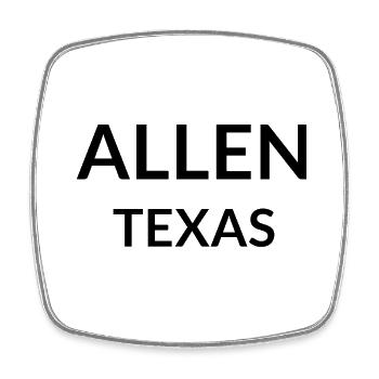 Allen Texas USA - Viereckiger Kühlschrankmagnet - Weiß - Vorne