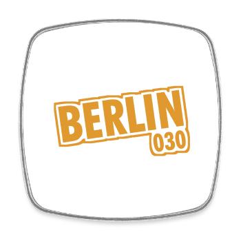 Berlin - 030 - Capital - Germany - Area Code - Square fridge magnet - white - Front