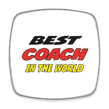 Best COACH in the world - Square fridge magnet - white - Front