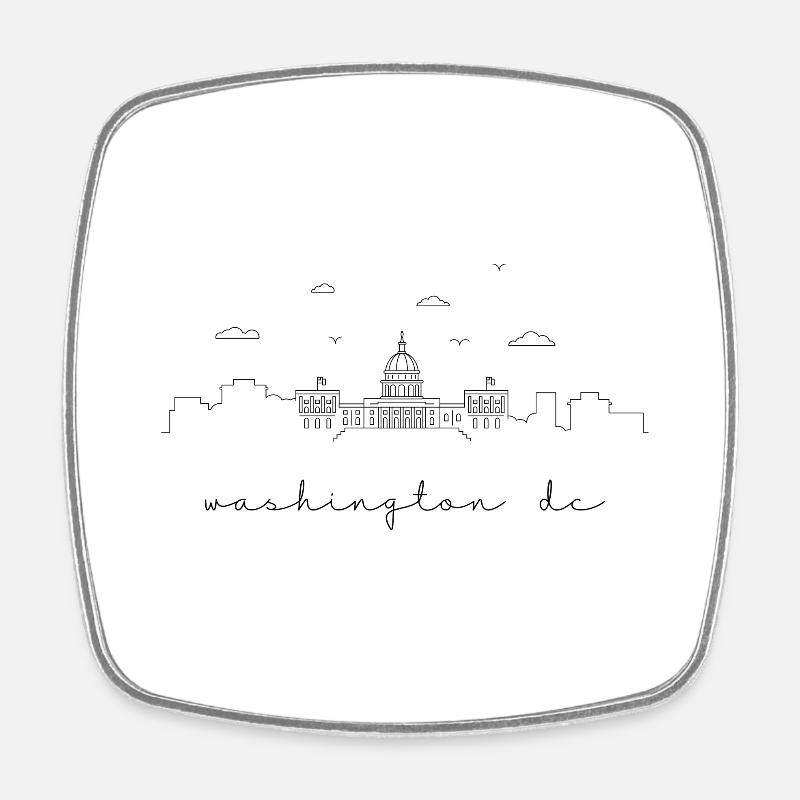 the Washington DC skyline. - Square fridge magnet - white