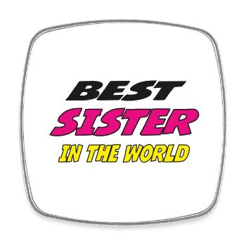 Best SISTER in the world - Magnet carré - blanc - Devant