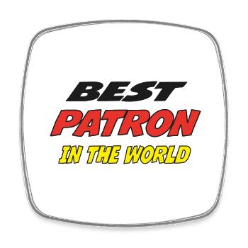 Best PATRON in the world - Magnet carré - blanc - Devant