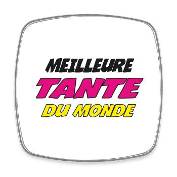 MEILLEURE TANTE DU MONDE - Magnet carré - blanc - Devant