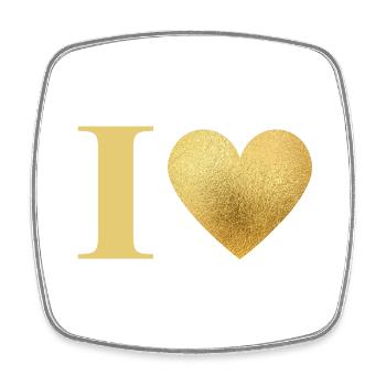 Letter i Golden Heart - Square fridge magnet - white - Front