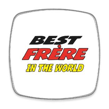 Best Frère in the world - Magnet carré - blanc - Devant