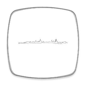 Skyline Dresden - Viereckiger Kühlschrankmagnet - Weiß - Vorne