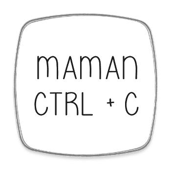 Mom Ctrl + C - Mama - Square fridge magnet - white - Front