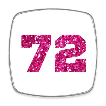72 Pink Glitter - 72nd Birthday - Square fridge magnet - white - Front