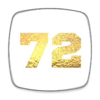 72 Gold Glitter - 72 Geburtstag - Viereckiger Kühlschrankmagnet - Weiß - Vorne