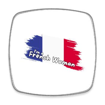 Je suis une femme française, drapeau français - Magnet carré - blanc - Devant