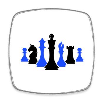 Chess Pieces Chess - Square fridge magnet - white - Front