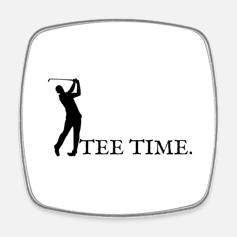 Tee time ! - Magnet carré - blanc