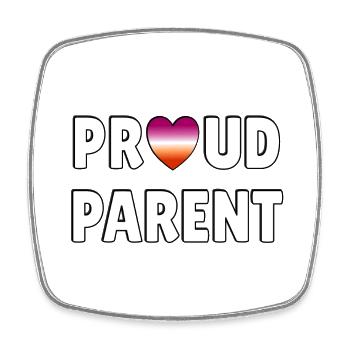 Proud Parent Lesbian Flag - Square fridge magnet - white - Front