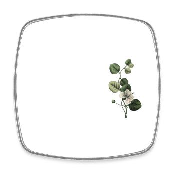 Numéro 54 floral vert - 54e anniversaire floral - Magnet carré - blanc - Devant