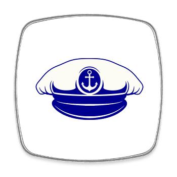 sailor cap - Square fridge magnet - white - Front