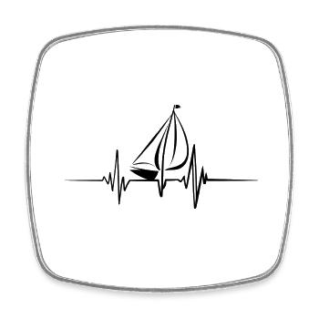Segelboot Heartbeat Segelboot - Viereckiger Kühlschrankmagnet - Weiß - Vorne