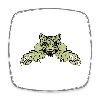 tiger attack - Viereckiger Kühlschrankmagnet - Weiß - Vorne