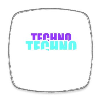 Techno Liebe Zitat Spruch Musik Party Feiern Logo - Viereckiger Kühlschrankmagnet - Weiß - Vorne