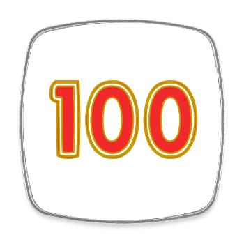 100. 100 YEARS. 100th ANNIVERSARY. BIRTHDAY 100 - Square fridge magnet - white - Front