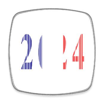 2024 Blue White Red - Square fridge magnet - white - Front