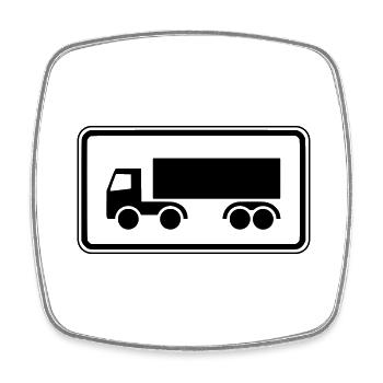 Panneau Camion Camionneur Camion impression positive - Magnet carré - blanc - Devant