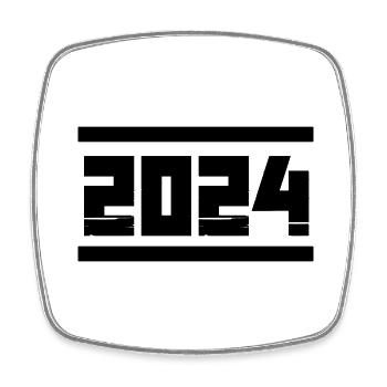 2024 - Viereckiger Kühlschrankmagnet - Weiß - Vorne