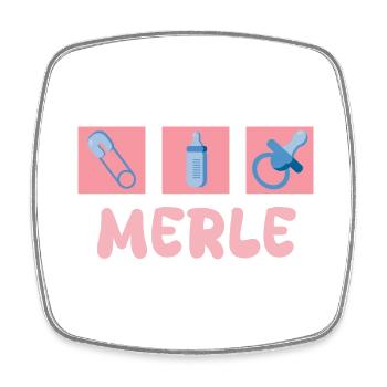 Pacifier Merle - Square fridge magnet - white - Front