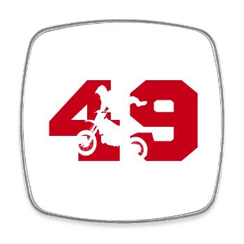 Moto 49 Biker - Viereckiger Kühlschrankmagnet - Weiß - Vorne