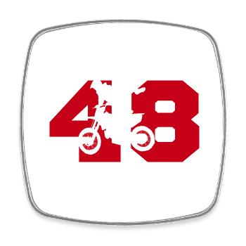 Moto 48 biker - Square fridge magnet - white - Front