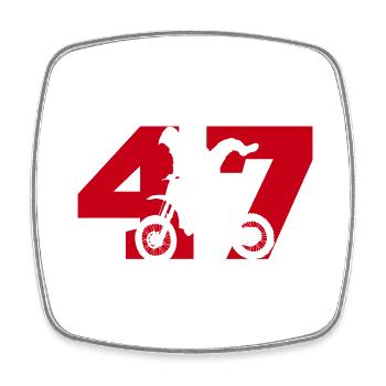 Moto 47 Biker - Viereckiger Kühlschrankmagnet - Weiß - Vorne