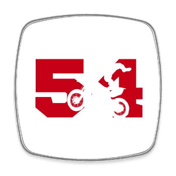 Moto 54 biker - Square fridge magnet - white - Front