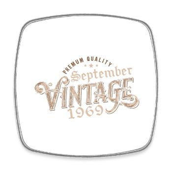 Birthday September 1969 Gift September 1969 - Square fridge magnet - white - Front